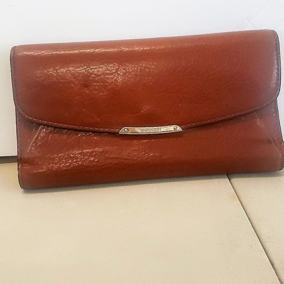 Coach Handbags - NTW COACH MADISON METALLIC LEATHER SLIM WALLET BROWN